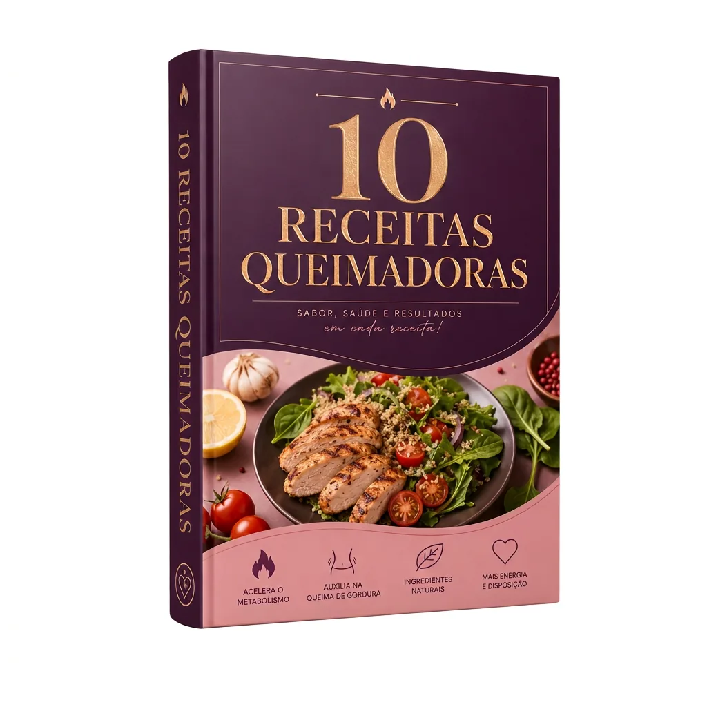 Mockup 3D — 10 Receitas Queimadoras de Gordura